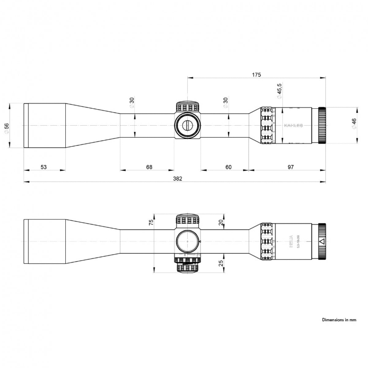Ieroča tēmeklis Kahles Helia 3,5-18x50i Abs. 4-Dot 10663