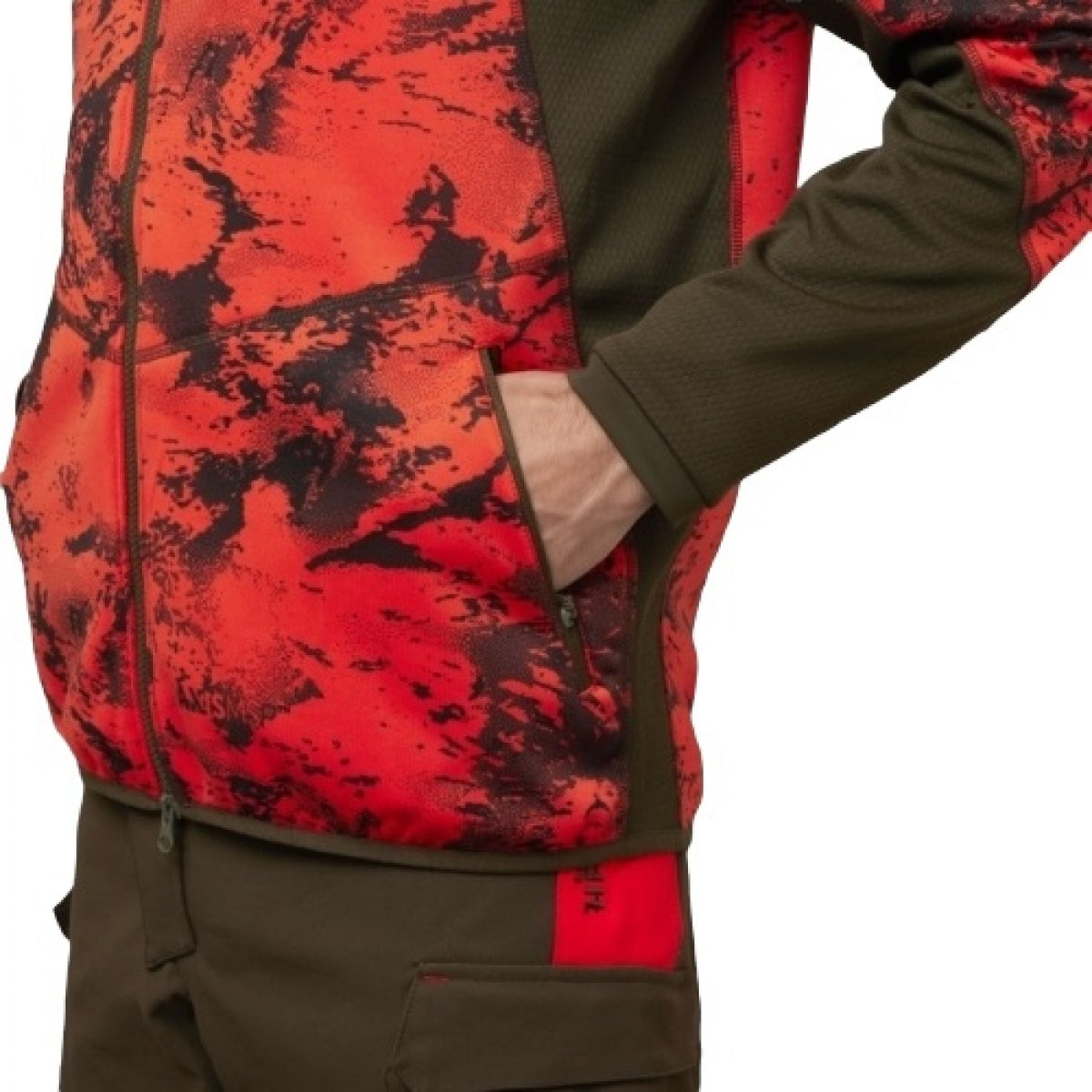 Flīsa jaka HARKILA Harkila Wildboar Pro camo AXIS MSP® Wildboar, Oranža/Ēnu brūna