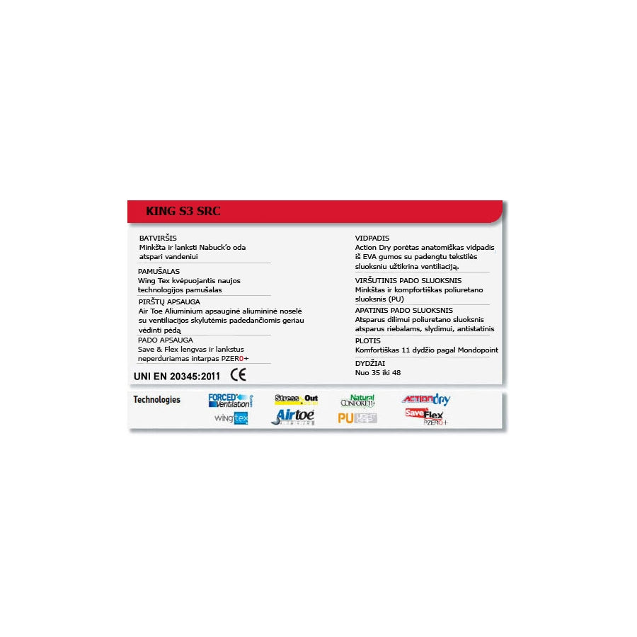 Drošības apavi King S3 SRC