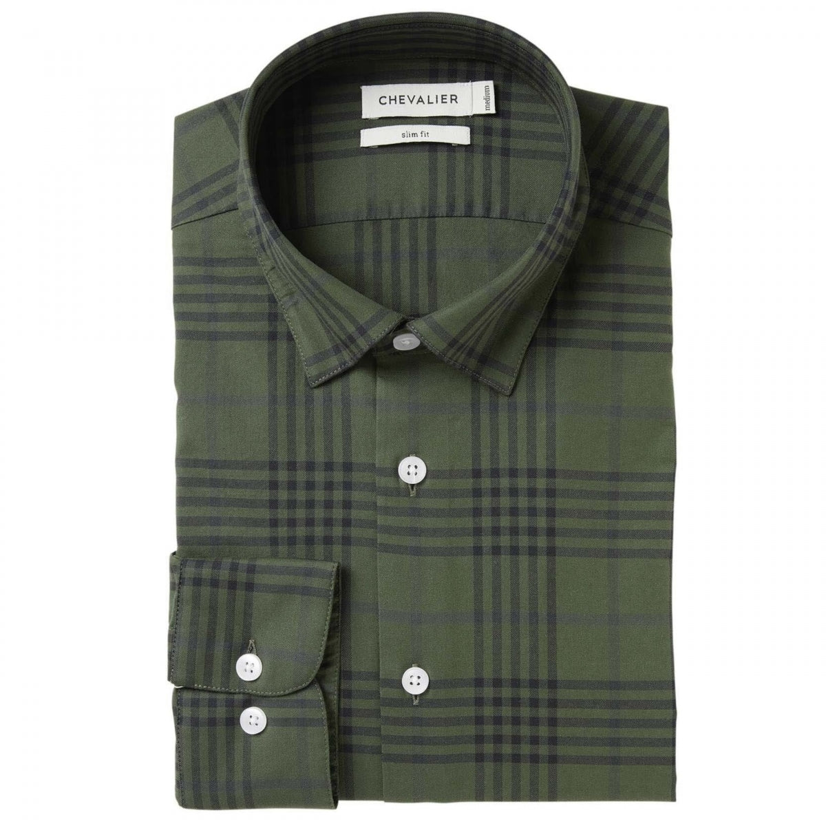 Krekls CHEVALIER Carlton Contemporary Fit Checked, Meža tumšs