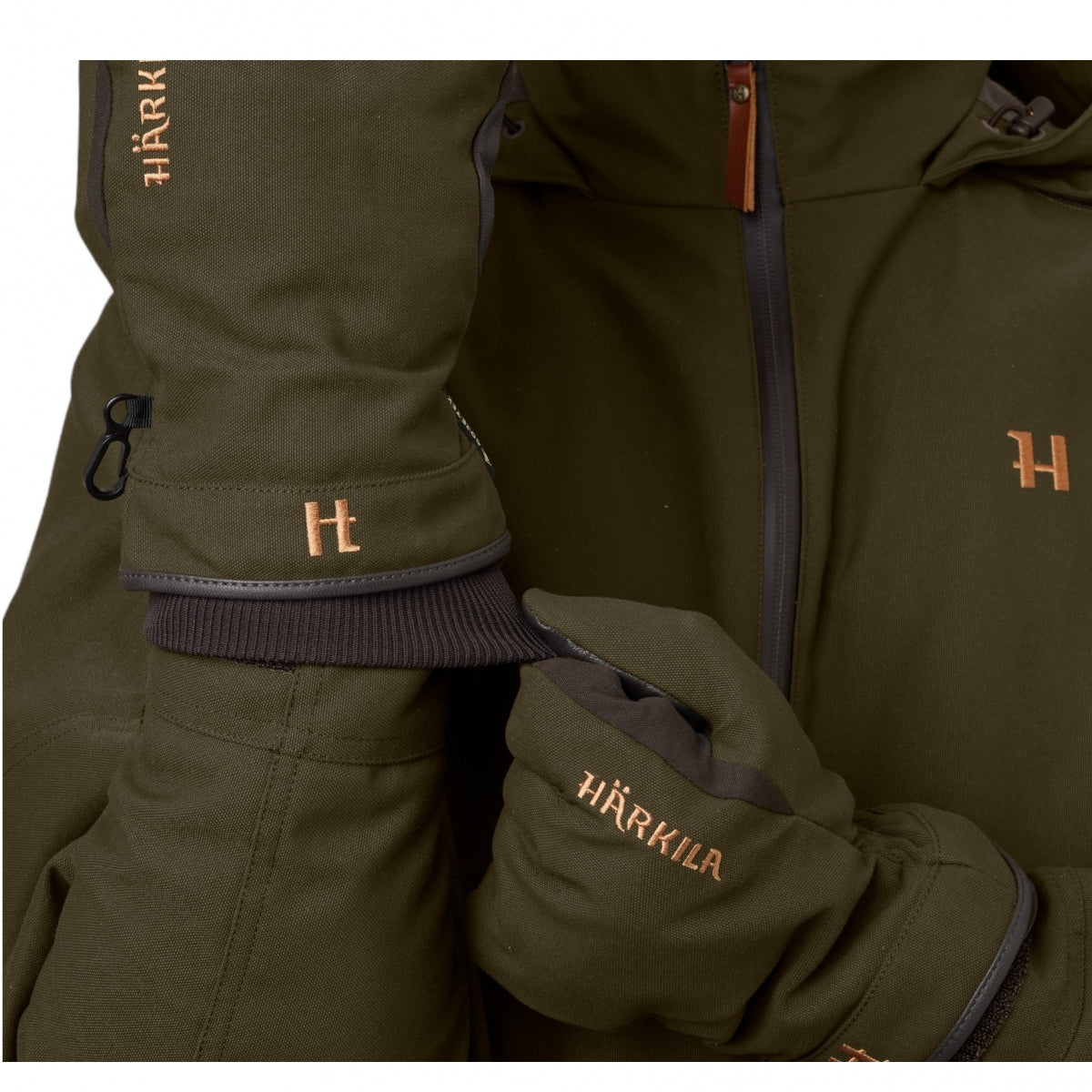 Cimdi HARKILA Pro Hunter GTX, Vītolu zaļi/Ēnu brūni