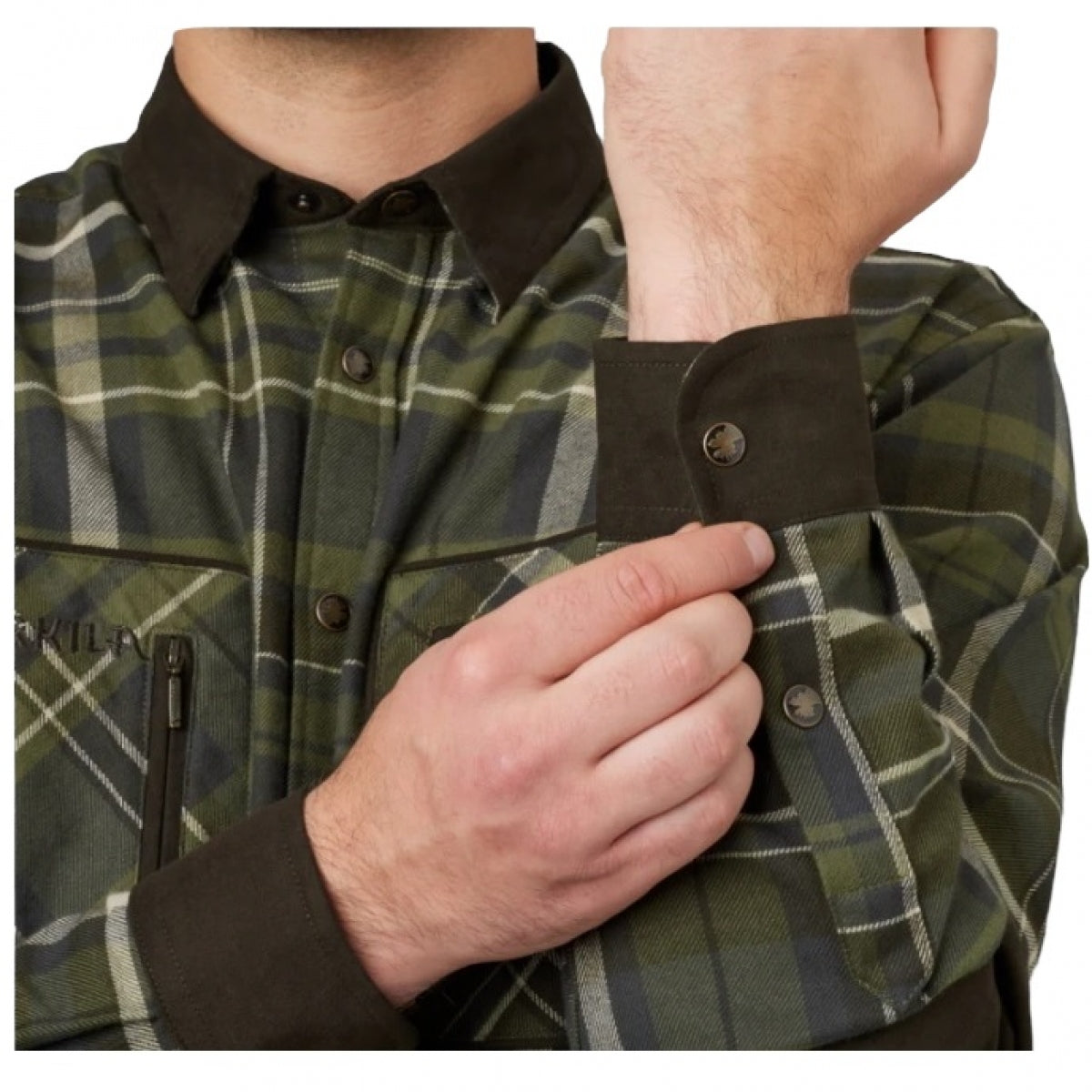 Krekls HARKILA Pajala check, Olīvu