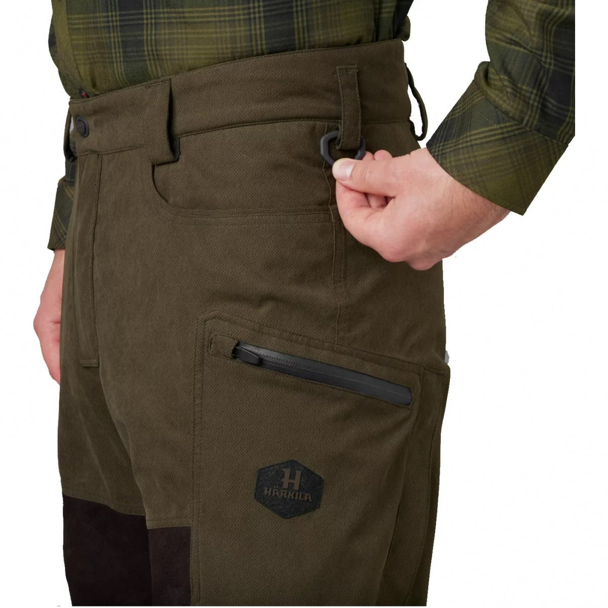 Bikses Harkila Driven hunt HWS ādas, Vītolu zaļa/Ēna brūnas