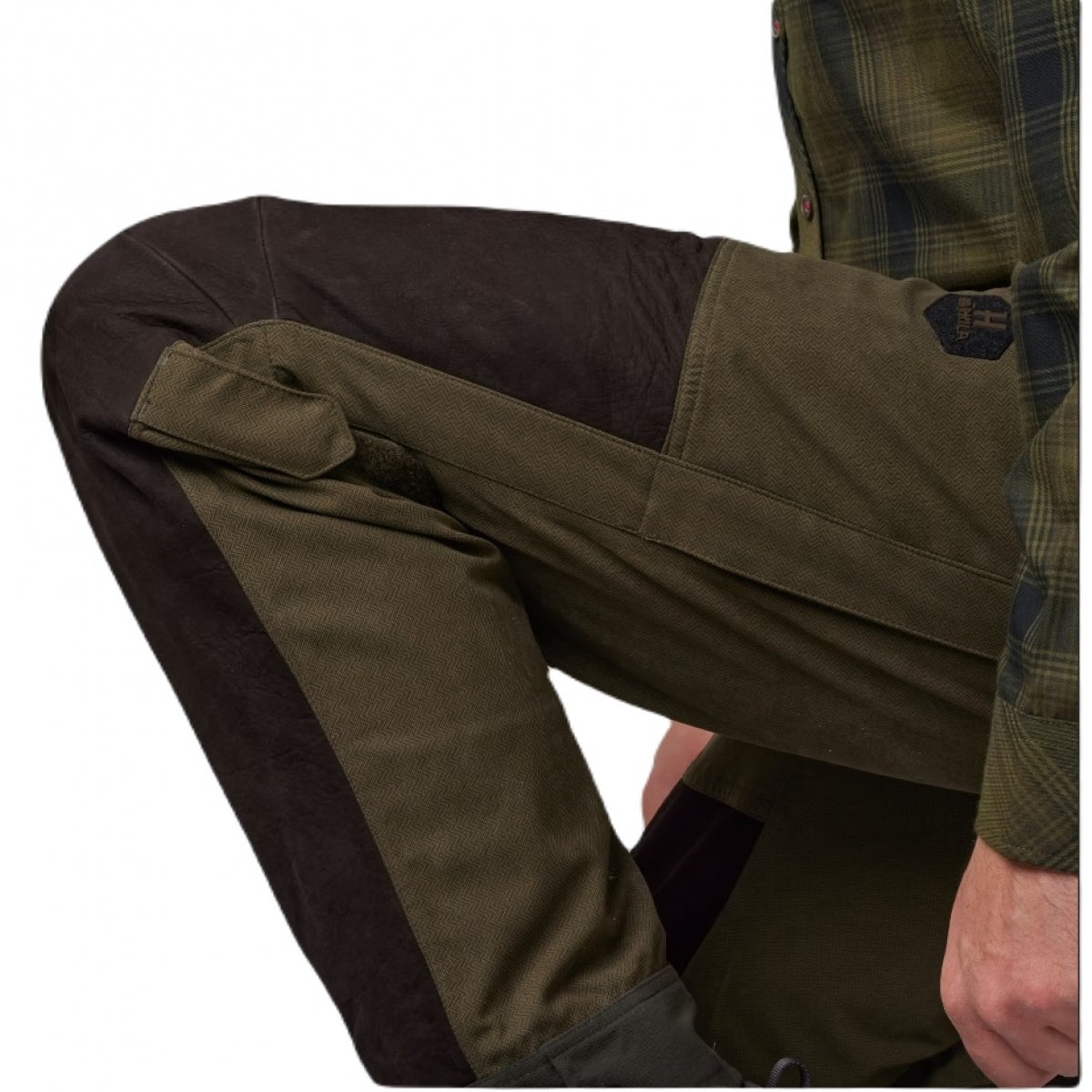 Bikses Harkila Driven hunt HWS ādas, Vītolu zaļa/Ēna brūnas