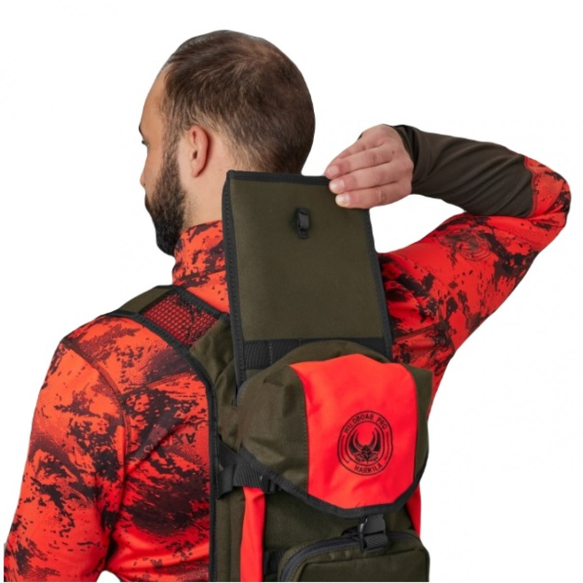 Mugursoma Harkila Wildboar Pro Rucksack Willow 12L, Zaļa/Oranža