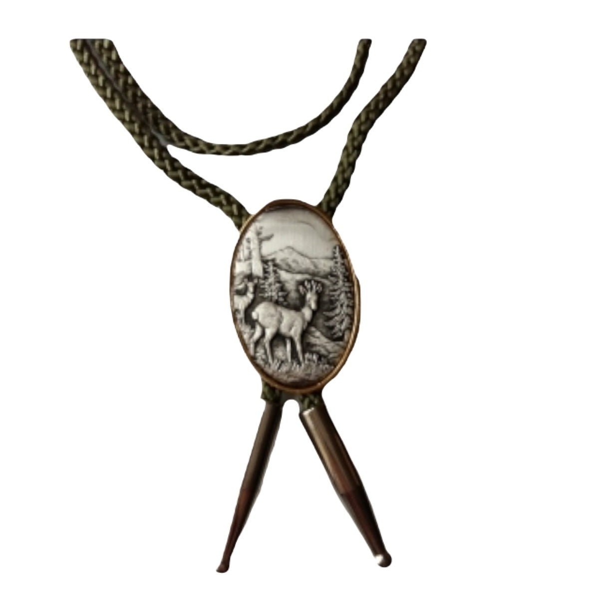 Sudraba pārklāts medaljons ar stirnas motīvu