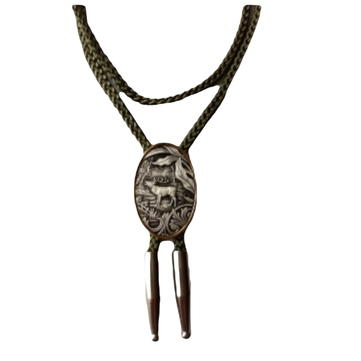 Sudraba pārklāts medaljons ar brieža motīvu