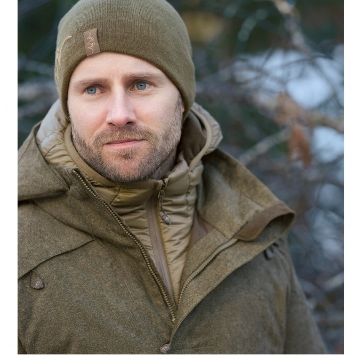 Abpusējā beanie cepure Blaser Argali 80412011, Zaļa/Khaki