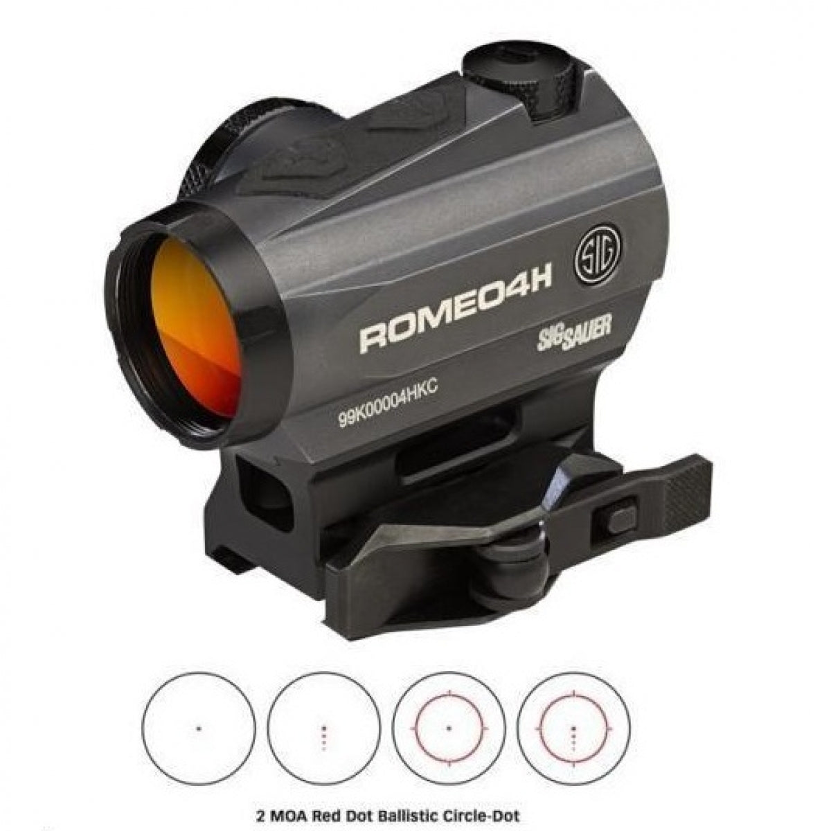 Kolimators Sig Sauer ROMEO4H ar 4X QR stiprinājumu un Juliet4 4x palielinājumu, Melns