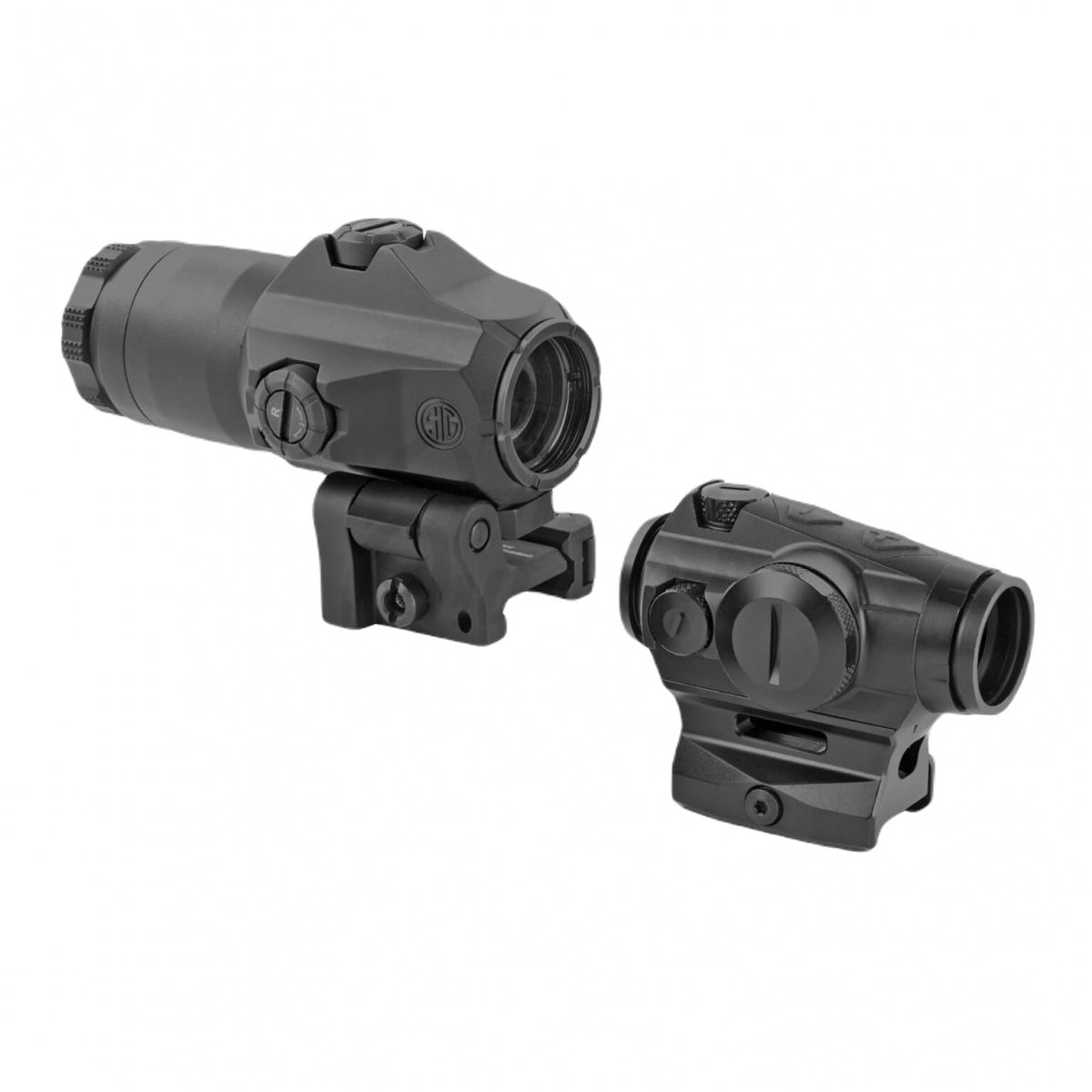 Kolimators Sig Sauer ROMEO4H ar 4X QR stiprinājumu un Juliet4 4x palielinājumu, Melns