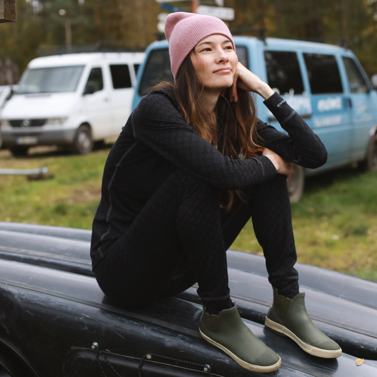 Komplekts sievietei Thermowave Merino Xtreme, Melns/tumši pelēks melanžs