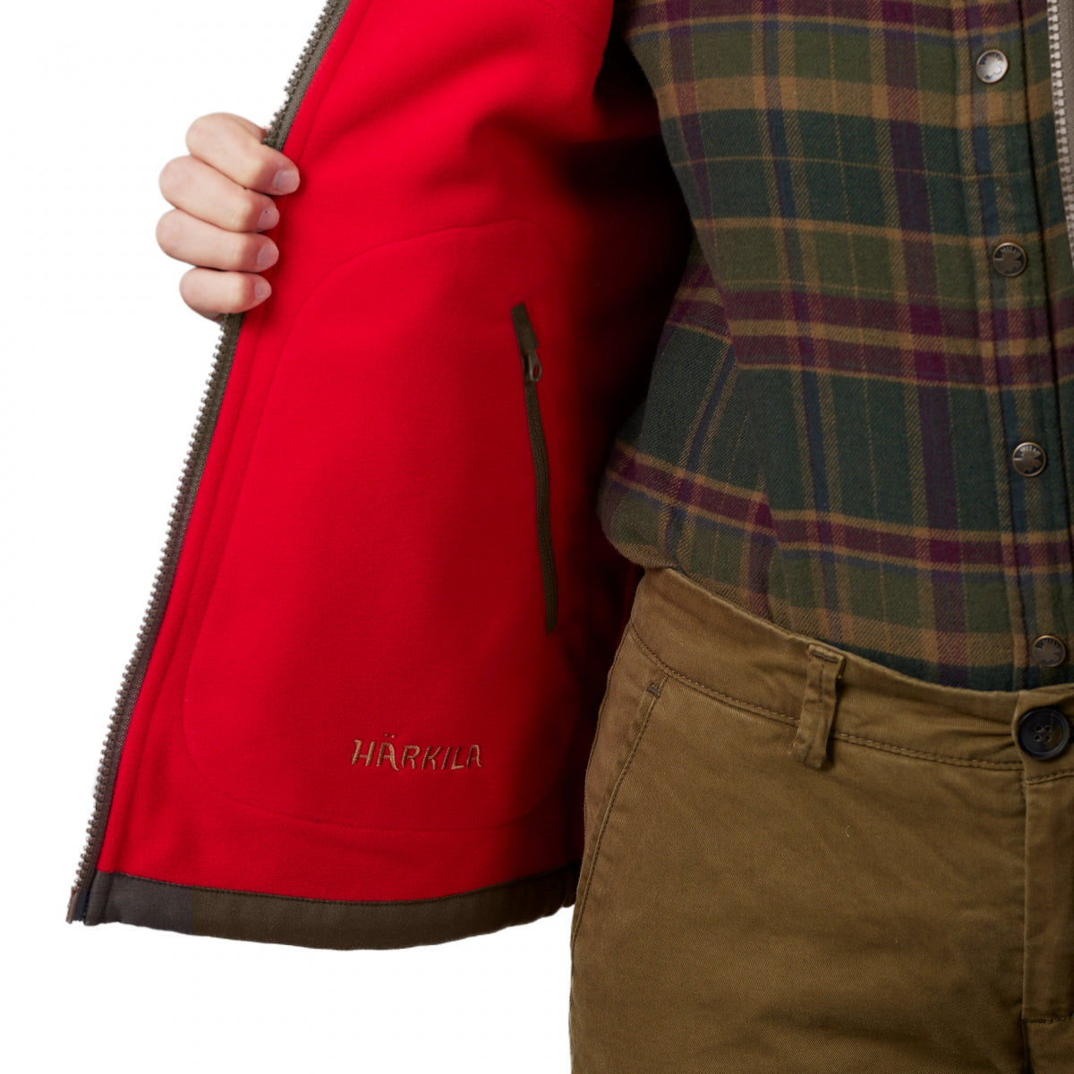 Vilnas jaka sievietēm Harkila Kamko, Brūna/Sarkana