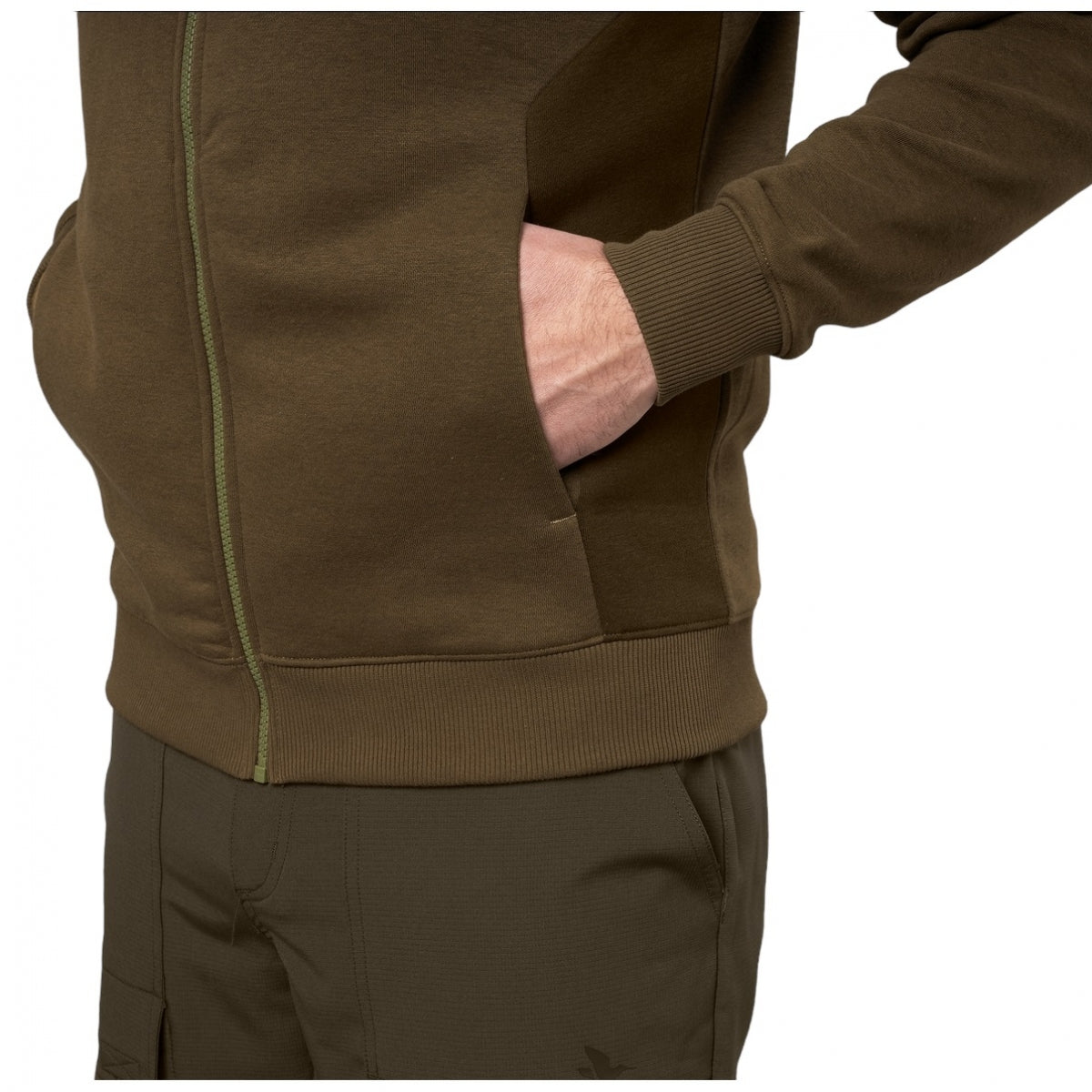 Džemperis Seeland Cross w/zip, Tumši olīvu