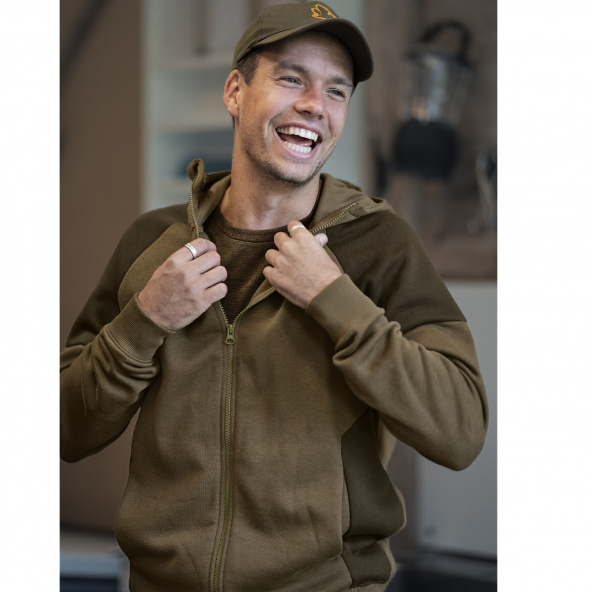 Džemperis Seeland Cross w/zip, Tumši olīvu