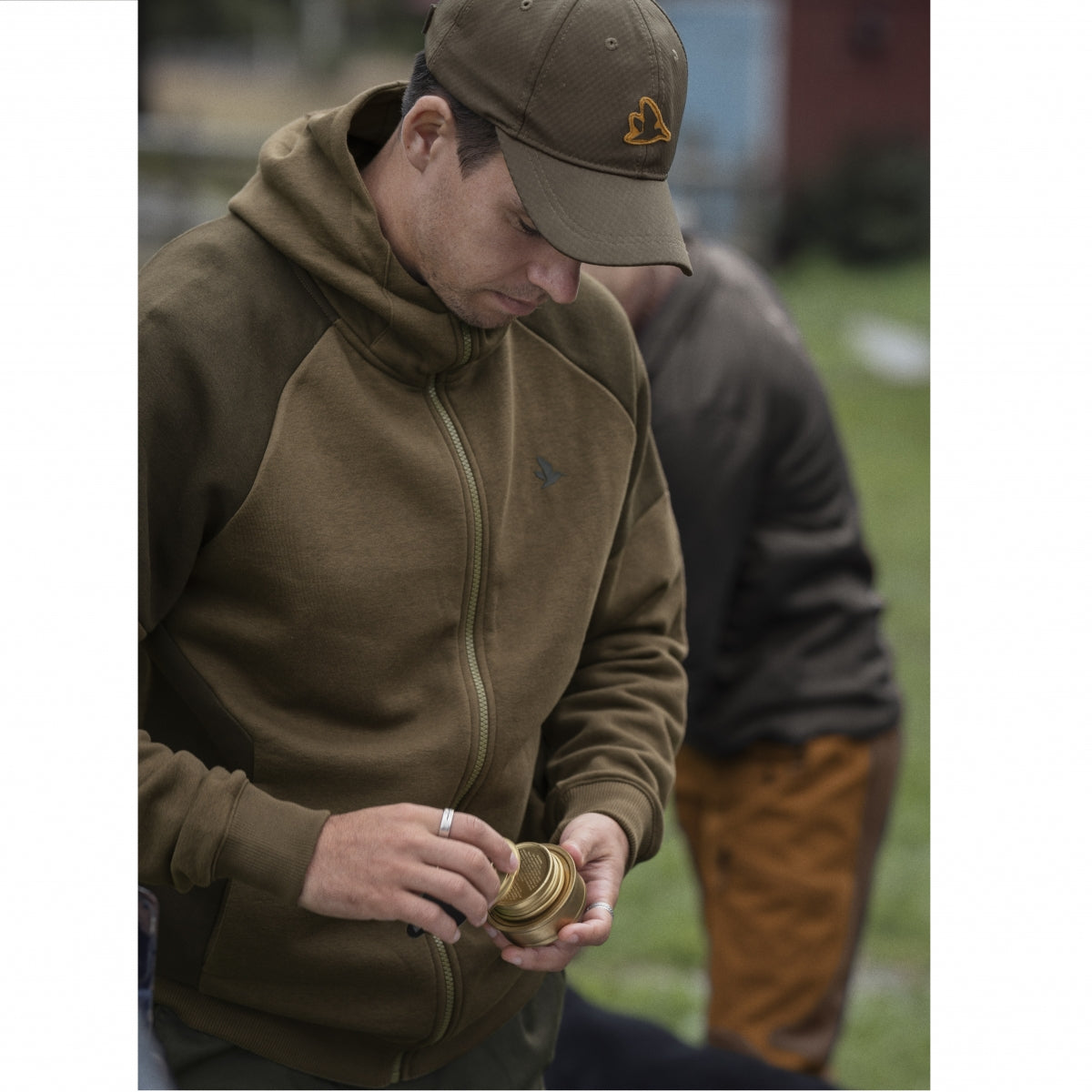 Džemperis Seeland Cross w/zip, Tumši olīvu