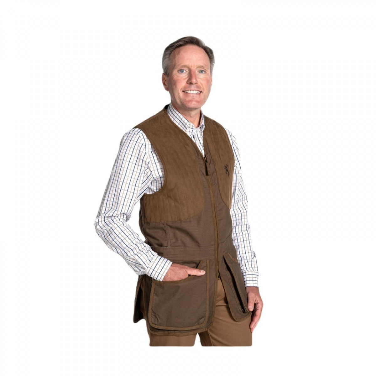 Shooting vest BROWNING ELITE, dark brown