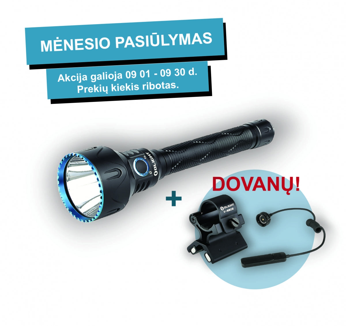 Flashlight Olight Javelot Pro 2 + magnetic mount X-WM03 + SROD lockable remote switch