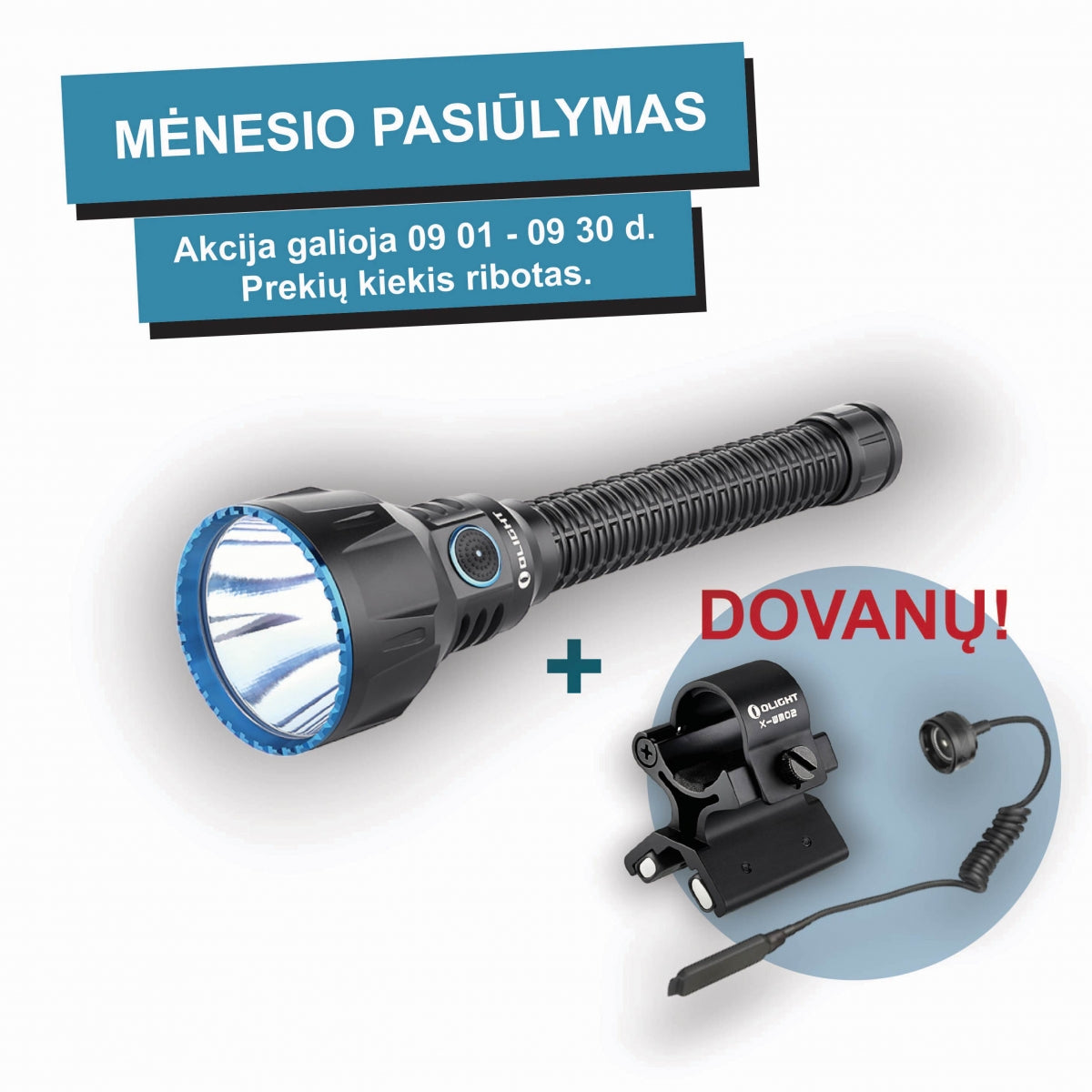 Flashlight Olight Javelot Turbo + magnetic mount X-WM03 + ROD lockable remote switch