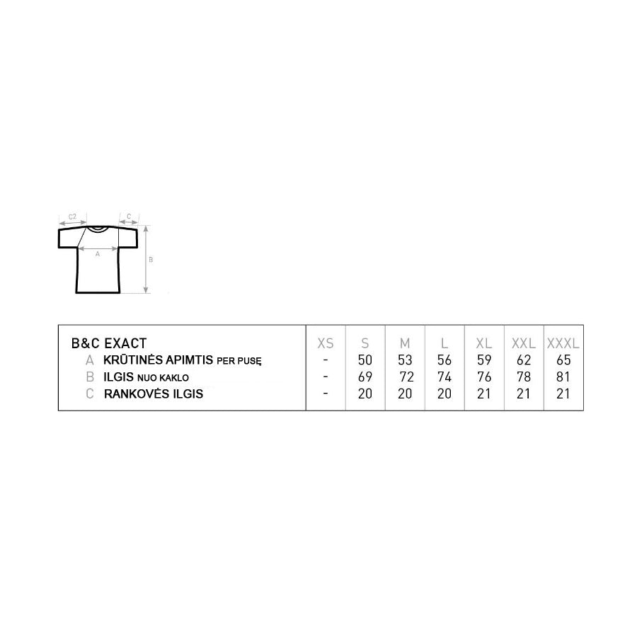 T-krekls ar īsām piedurknēm B&C Exact 190, Zelta