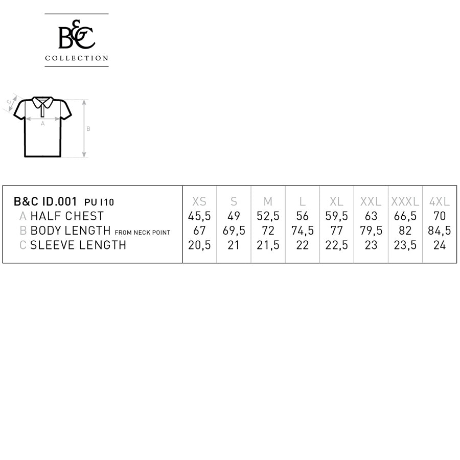 Polo T-krekls ar īsām piedurknēm B&C ID.001, Zelta