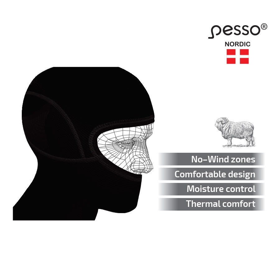 Merino vilnas balaklava Pesso