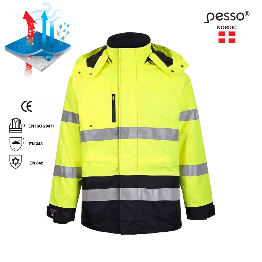 Ūdensnecaurlaidīga ziemas jaka Pesso Montreal HI-VIS