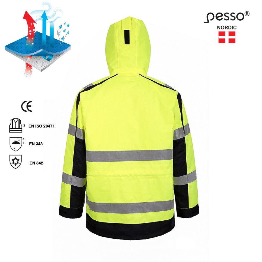 Ūdensnecaurlaidīga ziemas jaka Pesso Montreal HI-VIS