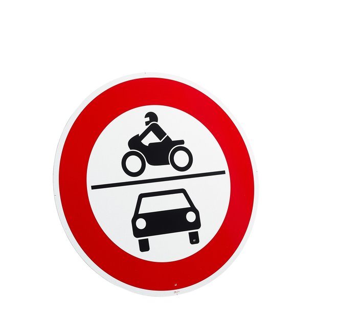 Sign - No Motorbikes, Mofas or other Motor Vehicles, reflective