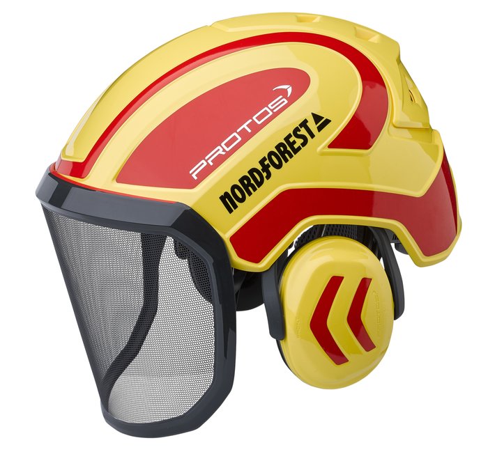Protos Integral Forest head protection combination, yellow-red