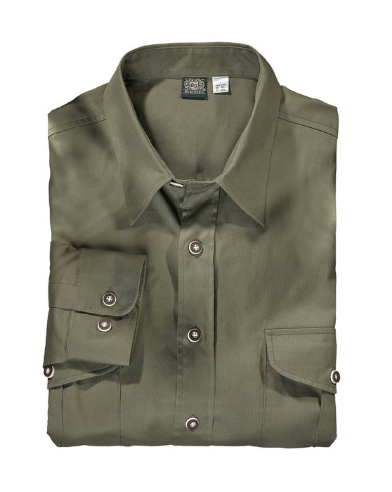 OS Men's Long Sleeved Trachten Shirt with Stretch Zones