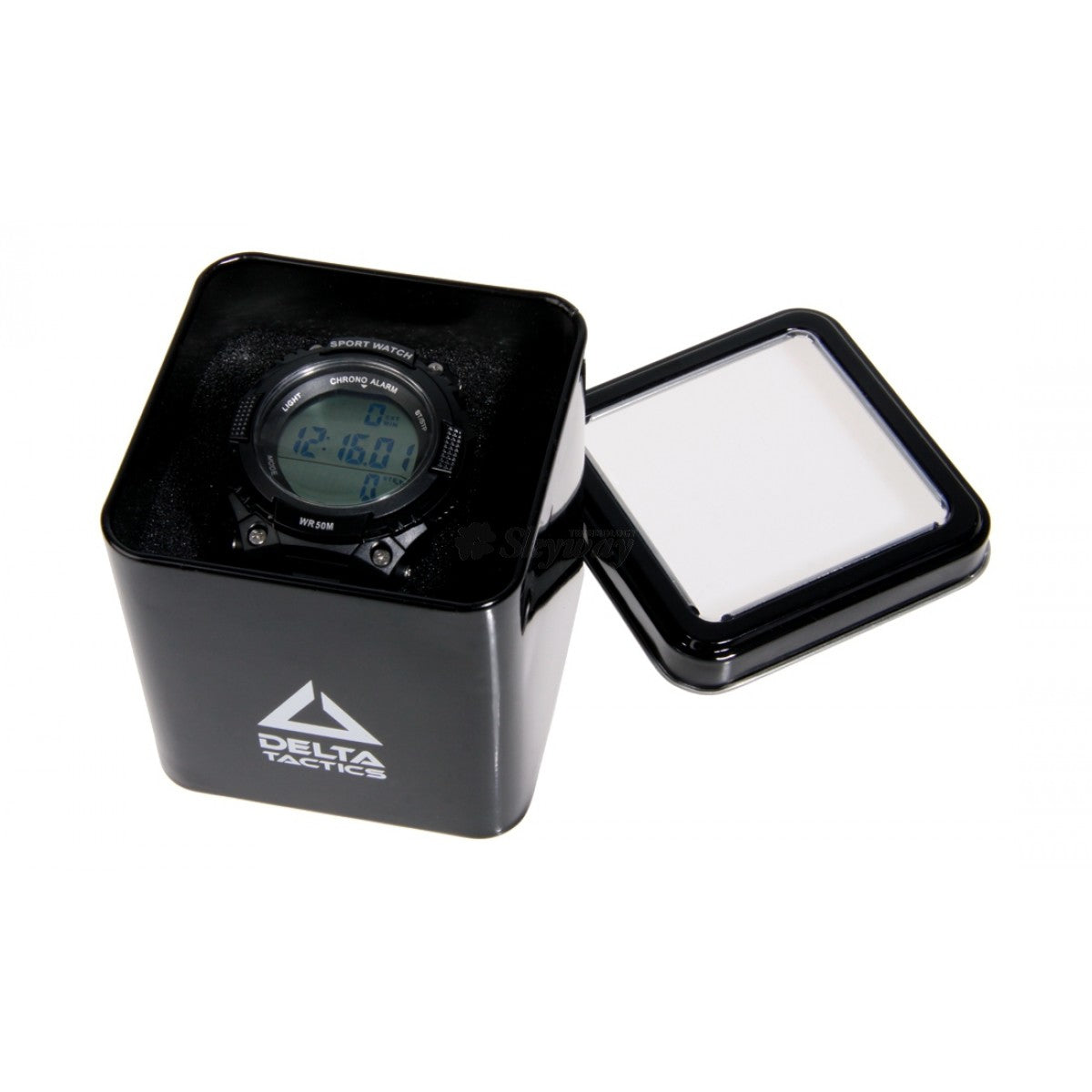Taktiskais pulkstenis ar pedometru DELTA TACTICS, Melns