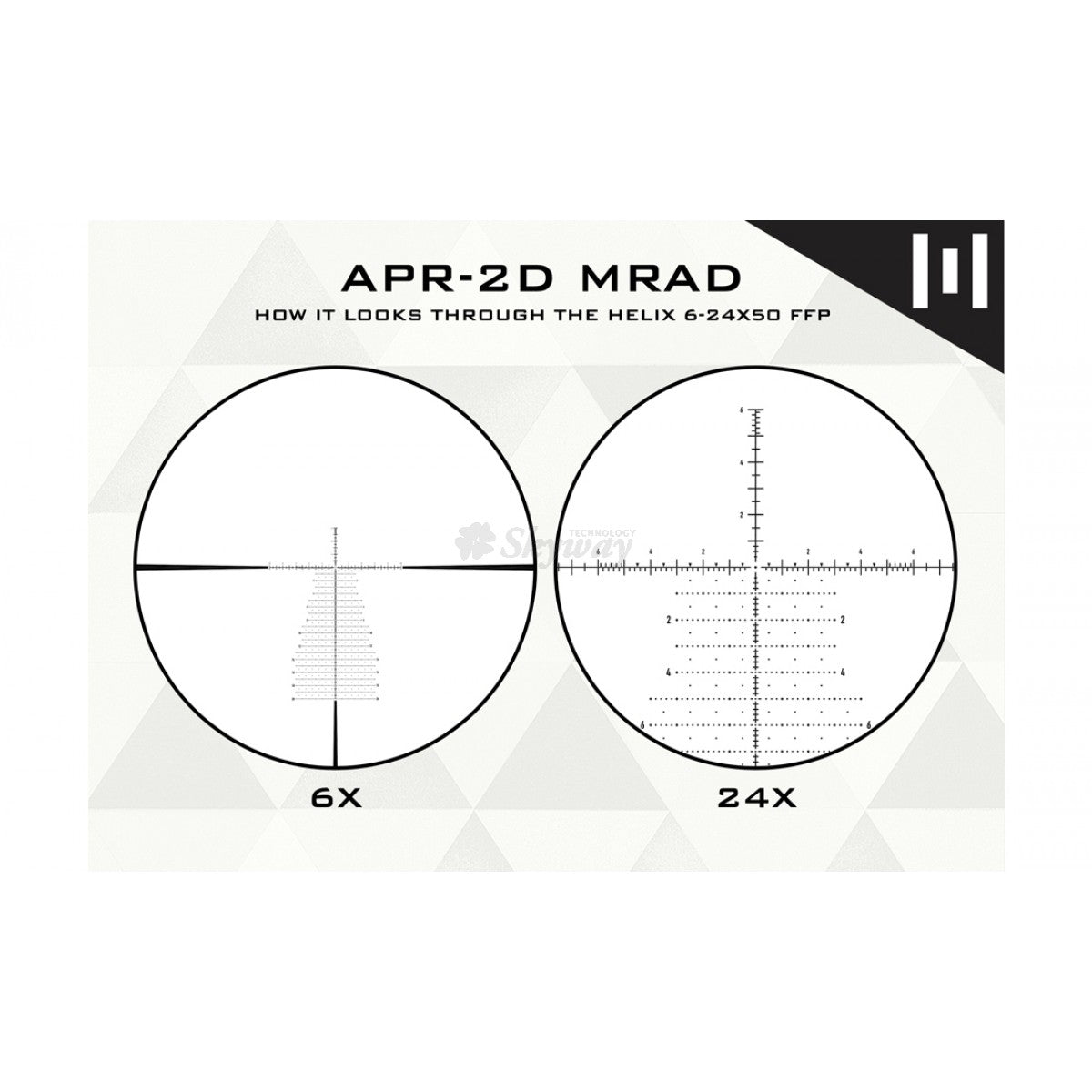 Tēmeklis HELIX 6-24X50 FFP APR-2D MRAD ELEMENT OPTICS